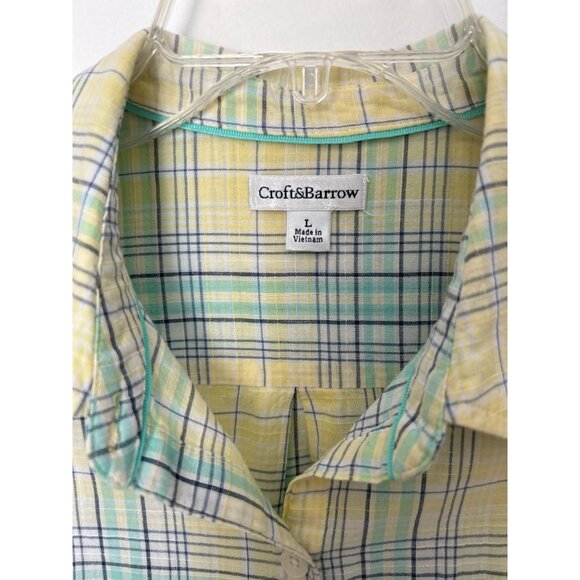 Croft & Barrow Women Plaid Button-Up Shirt Size L - Picture 2 of 8